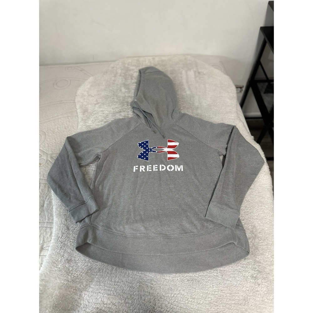 Under Armour Women's UA Freedom‎ Logo USA Flag Hoodie Size Large